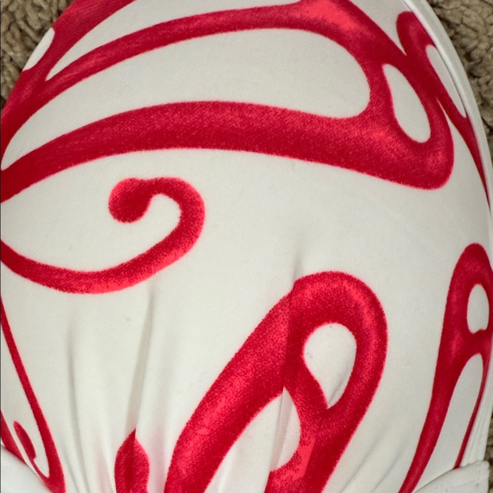 VENUS White and Pink Swirl Halter Bikini Top - Picture 4 of 8